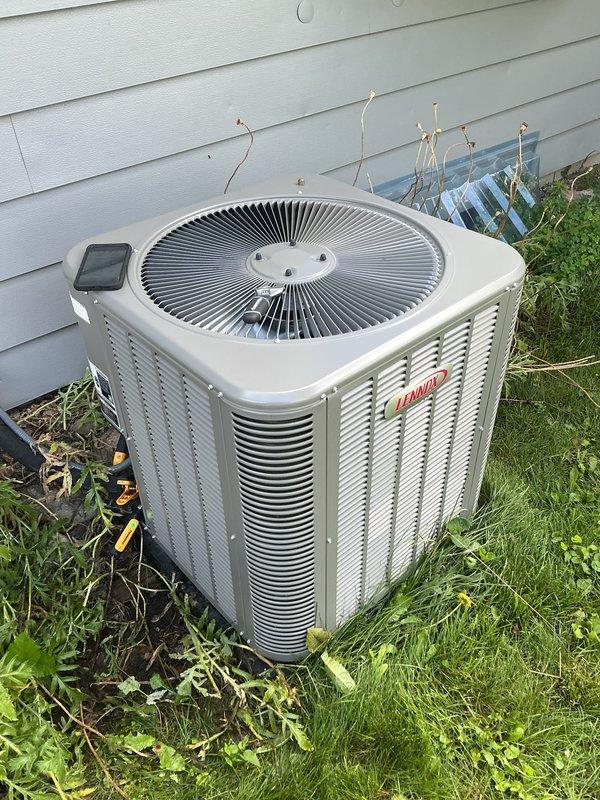 Completed routine Air Care Maintenance on residential Lennox cooling system. Replaced 20x25x4 MERV 11 air filter and performed standard inspection of outdoor condenser unit. All components operating within normal parameters with refrigerant lines and electrical connections secure.