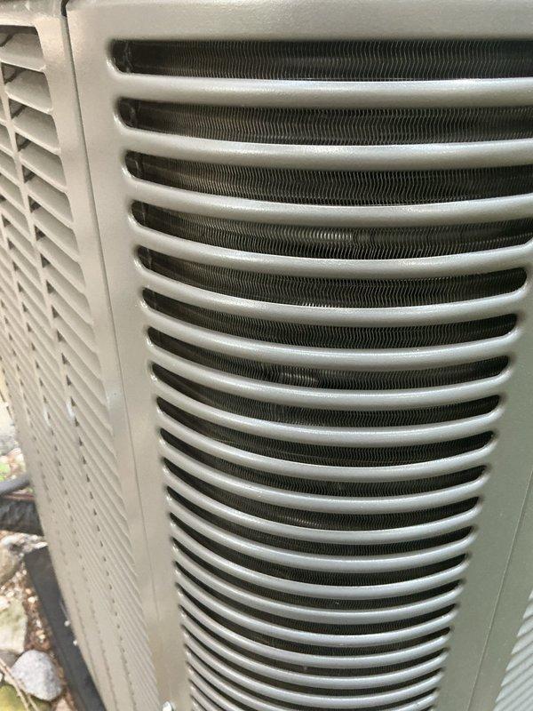 Responded to callback regarding condenser coil condition following previous fuse replacement service. Performed visual inspection of outdoor unit and documented coil condition with photographs. Upon examination, condenser coils showed normal weathering and dirt accumulation consistent with outdoor exposure, but no structural damage or compromised fins were observed that would affect system operation or efficiency.