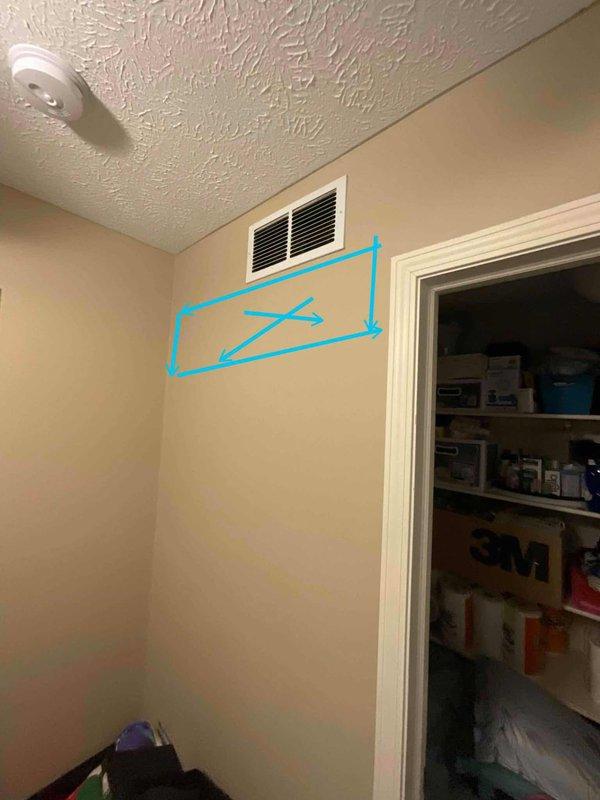 Conducted site assessment for potential mini-split installation to address inadequate cooling on second floor. Evaluated existing HVAC infrastructure, including current vent placement and ceiling configuration. Documented interior conditions and measured installation pathway for refrigerant lines and electrical routing from proposed indoor unit location to potential roof-mounted condenser placement.