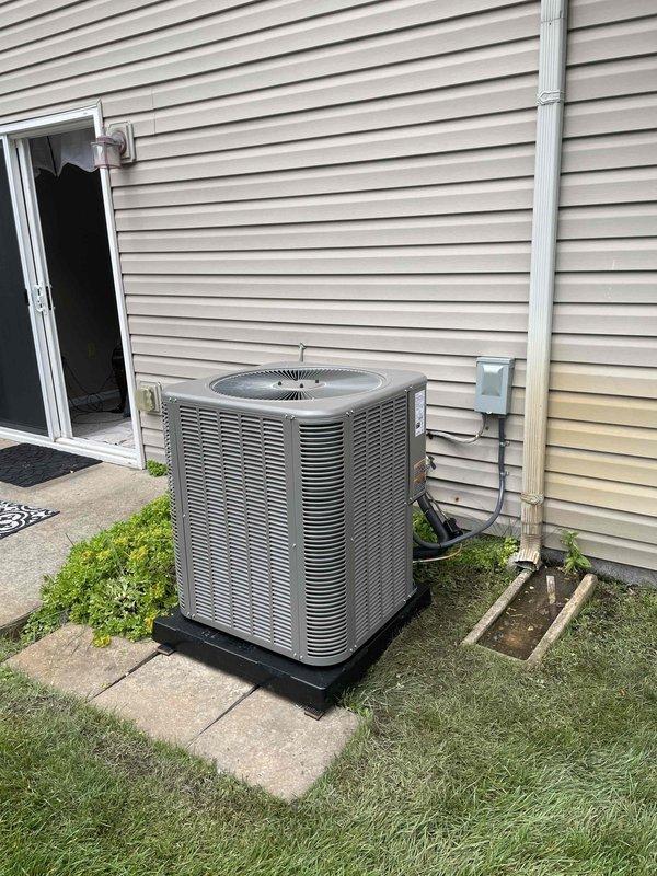 Completed full HVAC system installation including a Lennox 90,000 BTU furnace with humidifier reconnection and a 3-ton rear-discharge air conditioning unit. All ductwork, refrigerant lines, condensate drainage, and electrical connections were installed per code specifications, with permits obtained for mechanical and HVAC work. System was tested, verified operational, and left in excellent working condition.