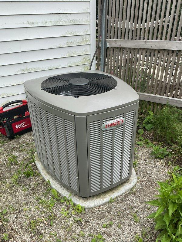 Completed comprehensive AC tune-up and preventative maintenance on 3-year-old Lennox air conditioning system. System was operational upon arrival and confirmed to be functioning properly throughout inspection. Performed standard maintenance protocol including filter inspection, refrigerant level check, electrical connection testing, condenser coil cleaning, and airflow verification to ensure optimal performance for the cooling season.