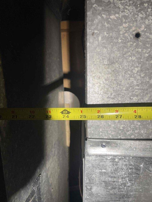 Responded to service call for 15-year-old central air conditioning system experiencing inadequate cooling with temperature differentials of 3-6 degrees from setpoint. Performed comprehensive system evaluation and measurements of existing equipment and ductwork clearances in mechanical space. Based on assessment findings and system age, provided full system replacement estimate to address cooling deficiency and improve overall performance and efficiency.