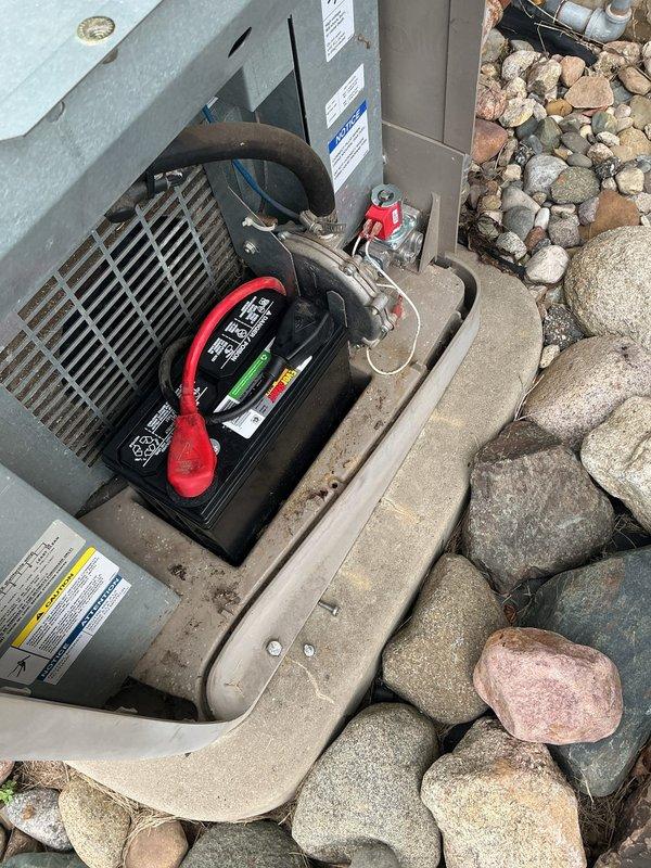 Returned to site for callback on non-operational Kohler generator installed in 2014. Customer had previously replaced battery. Inspected transfer switch panel and tested electrical connections with multimeter. Due to inclement weather conditions preventing safe diagnosis of outdoor controller components, completed preliminary electrical testing of transfer switch mechanism and battery connections. Follow-up visit required during dry conditions to complete diagnostic evaluation of generator controller and determine root cause of failure.