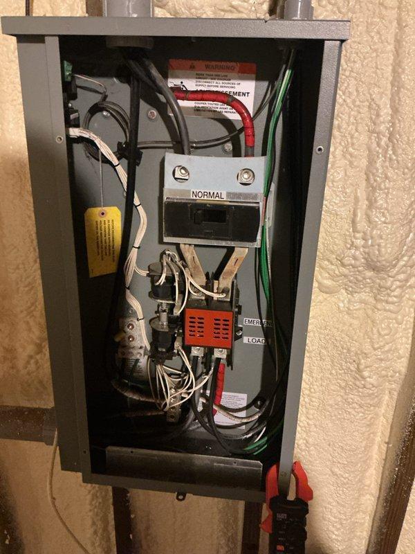 Returned to site for callback on non-operational Kohler generator installed in 2014. Customer had previously replaced battery. Inspected transfer switch panel and tested electrical connections with multimeter. Due to inclement weather conditions preventing safe diagnosis of outdoor controller components, completed preliminary electrical testing of transfer switch mechanism and battery connections. Follow-up visit required during dry conditions to complete diagnostic evaluation of generator controller and determine root cause of failure.