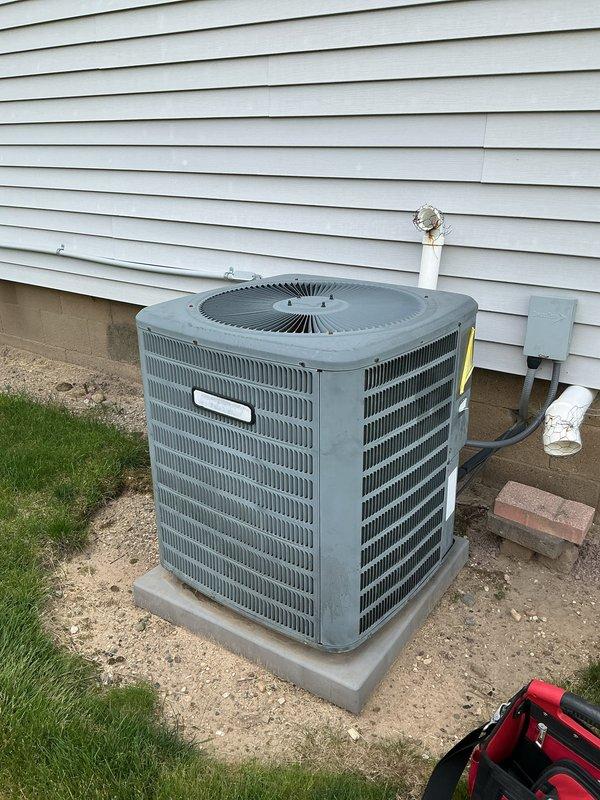 Completed annual cooling maintenance on residential outdoor condensing unit. Performed comprehensive system inspection, cleaned condenser coils, verified proper refrigerant levels, tested electrical connections and components, and confirmed optimal operational performance. Unit operating within manufacturer specifications with no issues identified.
