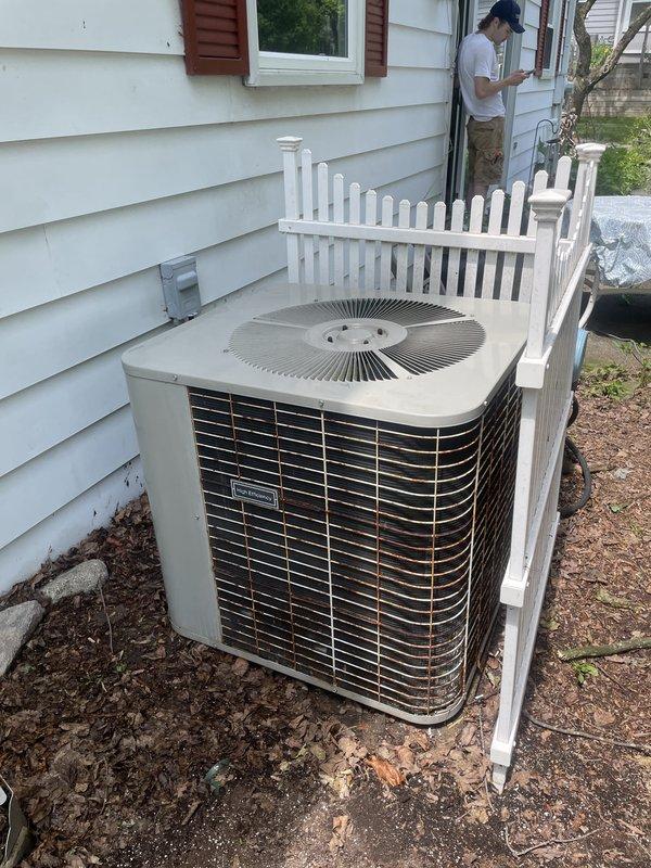 Completed annual cooling maintenance on residential split-system outdoor condensing unit. Performed comprehensive inspection of condenser coils, fan operation, and electrical connections per manufacturer specifications. Unit operating within normal parameters with no deficiencies noted.