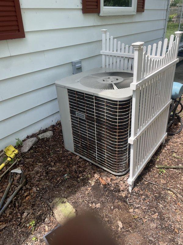 Completed annual cooling maintenance on residential split-system outdoor condensing unit. Performed comprehensive inspection of condenser coils, fan operation, and electrical connections per manufacturer specifications. Unit operating within normal parameters with no deficiencies noted.