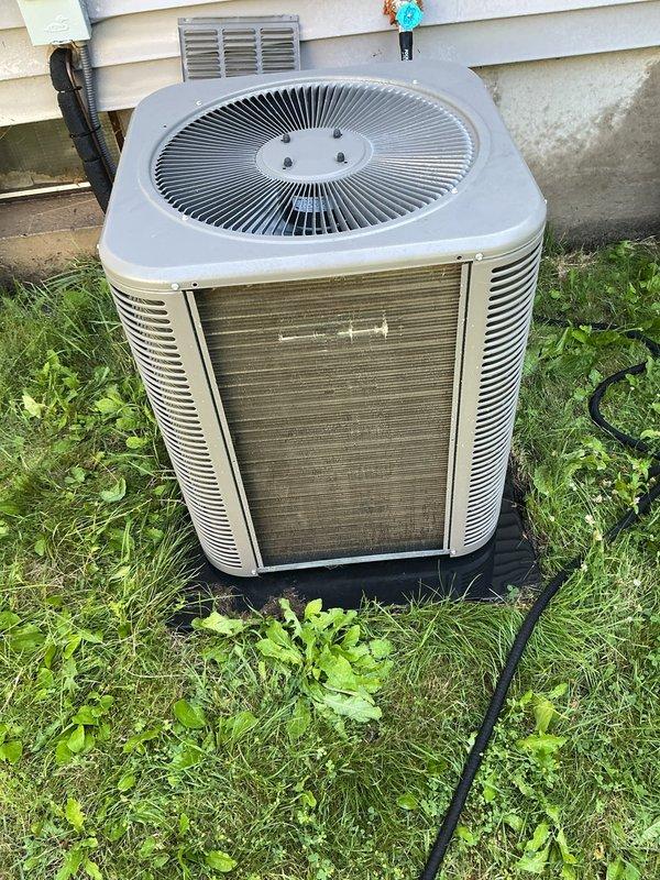 Responded to no cooling complaint on 2-year-old Lennox air conditioning system. Upon arrival, performed complete system diagnostic including refrigerant pressure checks, electrical component testing, and airflow evaluation. Unit was found to be low on refrigerant charge. Located and repaired refrigerant leak, evacuated system, and recharged to manufacturer specifications. Verified proper operation with temperature split readings within normal range. System restored to full cooling capacity.