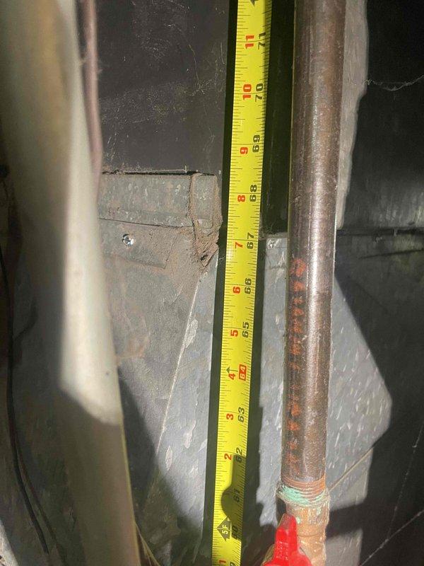 Responded to follow-up service call for iced-over air conditioning system initially discovered during routine maintenance appointment. Upon return visit, performed measurements and assessment of existing HVAC equipment and ductwork configuration to provide replacement estimate for the air conditioning unit.