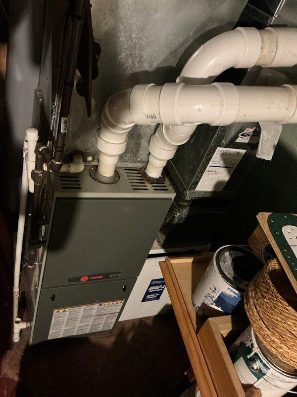 Completed annual HVAC maintenance on Trane XR13 system, including inspection of furnace and outdoor condensing unit. Replaced air filter and evaporator pad, addressed hot spots identified during system evaluation, and documented equipment condition with photographic records for customer files.