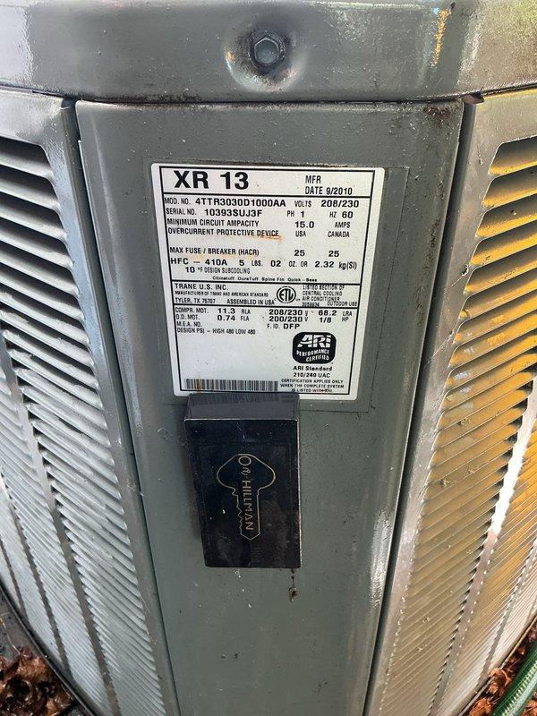 Completed annual HVAC maintenance on Trane XR13 system, including inspection of furnace and outdoor condensing unit. Replaced air filter and evaporator pad, addressed hot spots identified during system evaluation, and documented equipment condition with photographic records for customer files.