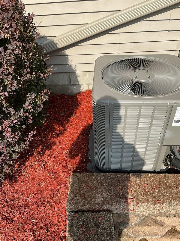 Completed annual cooling maintenance on residential split-system air conditioning unit. Performed comprehensive inspection of outdoor condensing unit, verified proper operation of compressor and condenser fan motor, and checked refrigerant lines for secure connections. Replaced MERV 11 air filter (HCF20-11) at indoor air handler. Unit operating within normal parameters with no deficiencies noted at time of service.