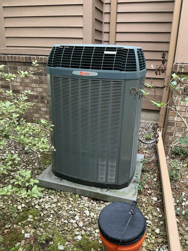 Completed annual cooling maintenance on residential HVAC system including Trane furnace with air handler and outdoor condenser unit. Performed comprehensive inspection of indoor and outdoor equipment, checked refrigerant levels, cleaned condenser coils, verified proper airflow through louvers, inspected condensate drain lines and PVC venting, tested electrical connections, and confirmed system operation within manufacturer specifications.