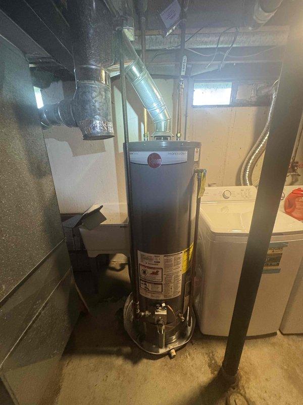 Provided estimate for air conditioning system replacement in basement utility area. Current 20+ year old A/C unit is non-operational and requires full replacement. Assessed existing HVAC infrastructure including furnace, ductwork configuration, and available space for new equipment installation.