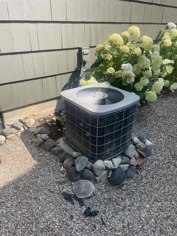 Conducted comprehensive full system evaluation of residential HVAC equipment including 16-year-old furnace and outdoor condensing unit. Performed visual inspection of exterior condenser positioned on gravel pad with proper clearance, documented equipment dimensions and current operating conditions, and assessed both heating and cooling components to provide complete system replacement estimate for customer seeking replacement within current season.