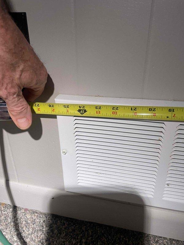 Conducted comprehensive assessment of existing 40-year-old air conditioning system for replacement quote. Evaluated whole-home HVAC infrastructure including outdoor condensing unit, indoor air handler, and distribution ductwork. Documented supply register dimensions and photographed existing duct configuration, copper refrigerant lines, and mechanical connections to provide accurate replacement specifications and ensure proper system sizing for new equipment installation.