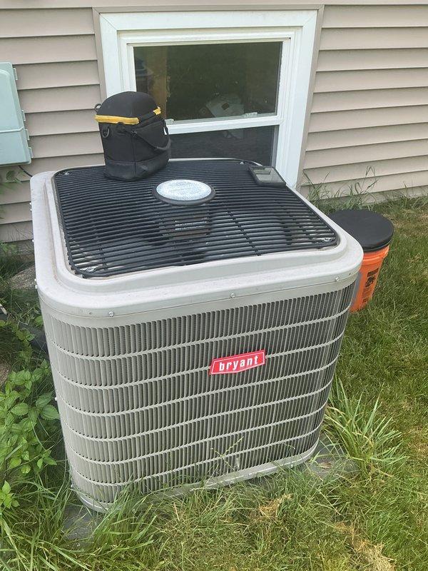 Completed annual cooling maintenance on Bryant outdoor condensing unit. Performed comprehensive inspection of condenser coils, electrical connections, and refrigerant lines. Unit operating within normal parameters with no deficiencies identified during service visit.