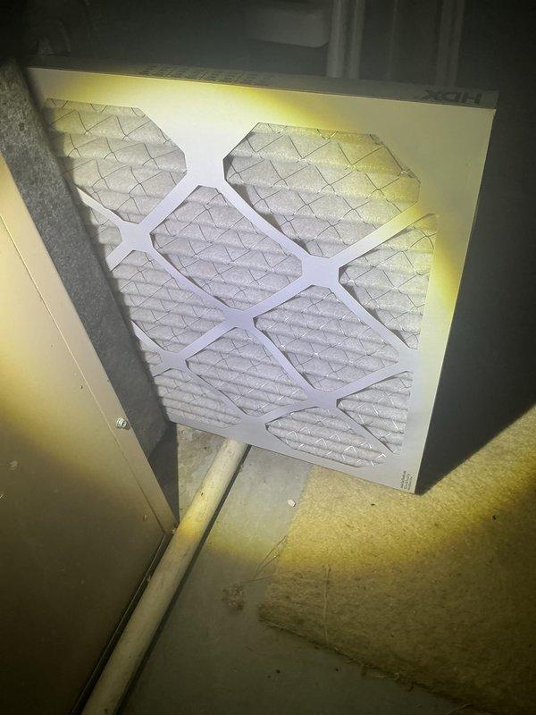 Completed annual HVAC maintenance service including replacement of air filter and evaporator coil pad. System was inspected, cleaned, and confirmed to be operating properly with all components functioning as designed.