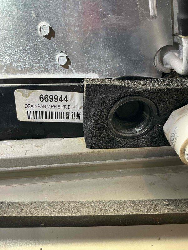Responded to service call for water leakage from furnace during air conditioning operation in basement location. Upon inspection, identified issue with drain pan assembly and condensate drainage system. System was shut off to prevent further water damage and assess HVAC components including evaporator coil assembly and associated drainage infrastructure.
