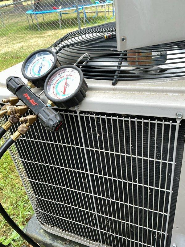 Completed comprehensive Air Care Heating and Cooling maintenance service on residential HVAC system. Performed thorough inspection of gas furnace components including burner assembly, gas valve, pressure switches, and blower motor; all components found operating within normal parameters with proper electrical connections secured. Conducted outdoor condenser unit evaluation with refrigerant pressure diagnostics using manifold gauges; system pressures measured and confirmed within manufacturer specifications. Replaced air filter as part of routine maintenance protocol to ensure optimal airflow and system efficiency.