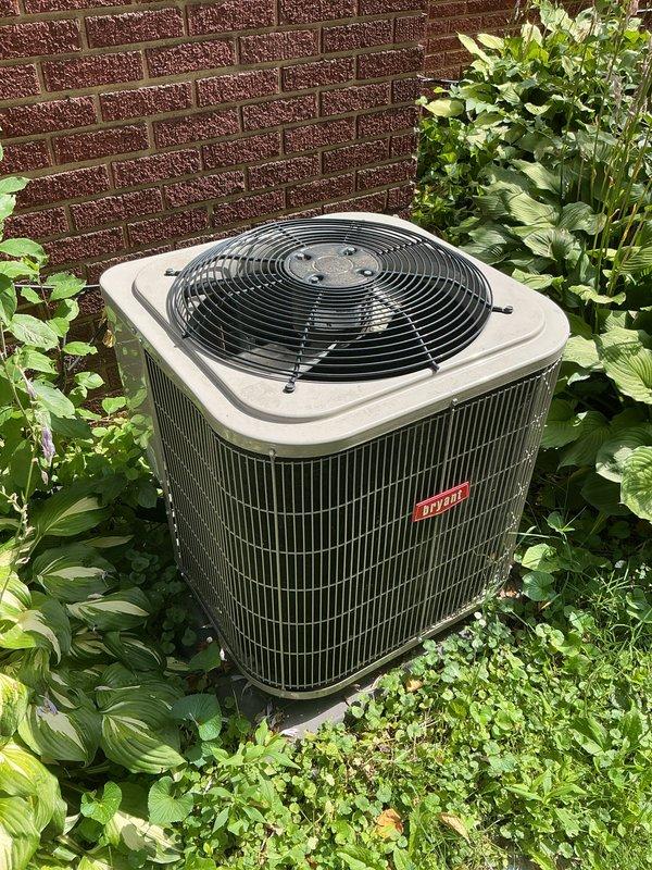 Completed annual cooling maintenance on residential air conditioning system. Performed comprehensive inspection of outdoor condenser unit, including examination of coil condition, fan operation, and electrical components. Unit found in operational condition with proper clearance from surrounding vegetation. Documented equipment condition with photos for service records.