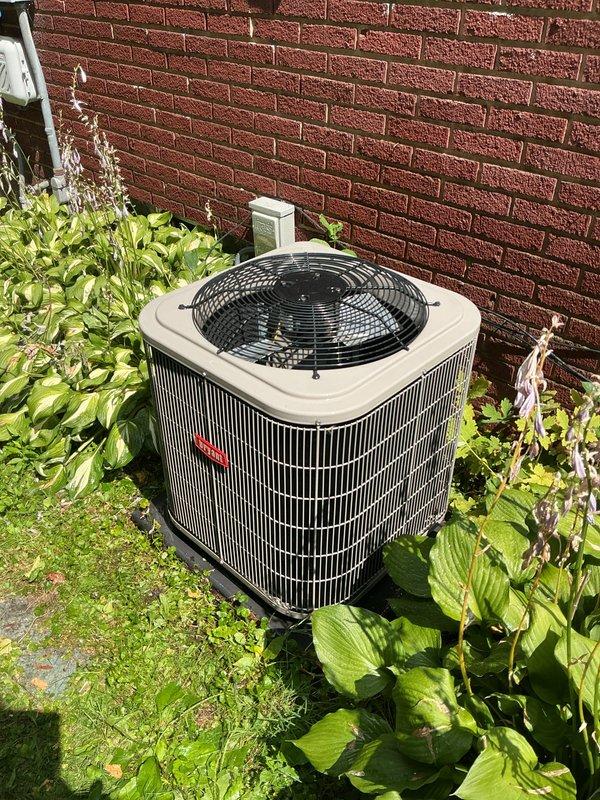 Completed annual cooling maintenance on residential air conditioning system. Performed comprehensive inspection of outdoor condenser unit, including examination of coil condition, fan operation, and electrical components. Unit found in operational condition with proper clearance from surrounding vegetation. Documented equipment condition with photos for service records.