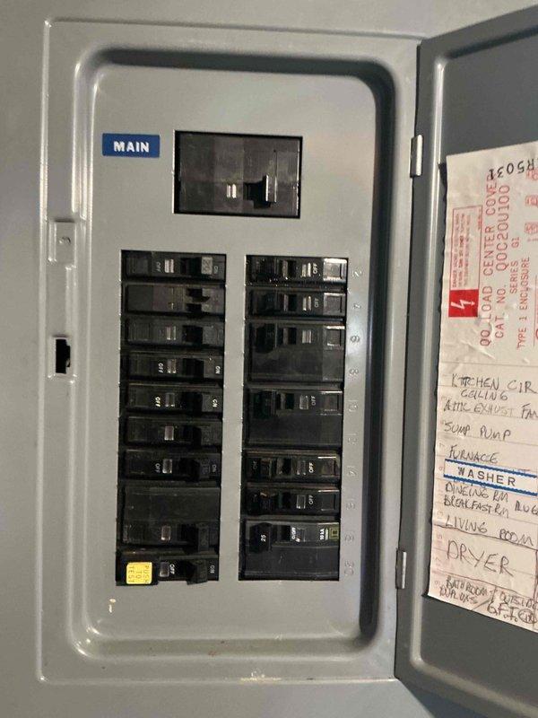 Completed full HVAC system installation including electrical reconnection of 70,000 BTU furnace, 2.5-ton air conditioning unit, evaporator coil, and humidifier. Established proper electrical connections at main breaker panel to supply power to new equipment, verified circuit integrity and proper amperage ratings for all connected components. Future callback scheduled to rewire booster fan circuit to activate simultaneously with blower motor operation.