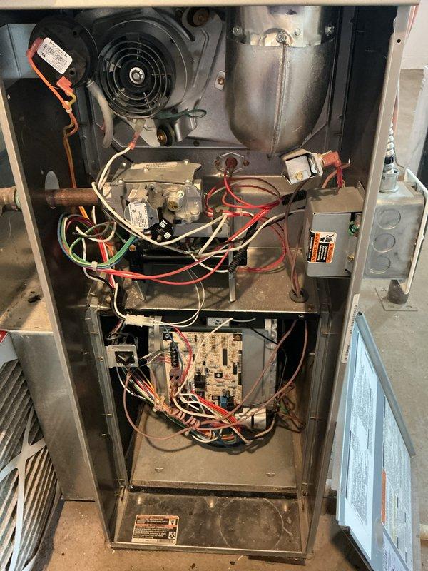 Completed comprehensive AC tune-up and system inspection in preparation for upcoming city inspection. Performed full maintenance on air conditioning system including inspection of internal furnace components, blower motor assembly, draft inducer, electrical connections, control board, and capacitor. Replaced dirty air filter with new unit to ensure proper airflow and system efficiency. Verified all electrical connections were secure, tested system operation, and confirmed AC unit is functioning properly and ready for summer season.