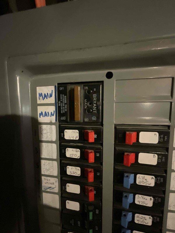 Completed electrical estimate for new whole home generator installation at manufactured home. Evaluated existing Bryant electrical panel and distribution system to determine compatibility and requirements for generator integration. Assessed current service capacity, available circuit positions, and proper grounding provisions necessary for automatic transfer switch installation and generator connection to main electrical system.