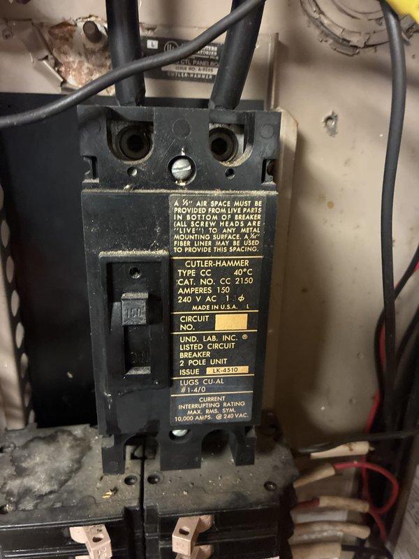 Conducted on-site evaluation for whole house Generac generator installation. Assessed existing electrical infrastructure, including 150-amp Cutler-Hammer main breaker panel with dual bus configuration. Documented current electrical service capacity, panel condition, and available space for transfer switch integration. Photographed existing main disconnect and panel layout to determine equipment requirements and develop installation timeline estimate.