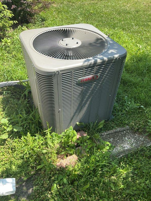 Completed annual HVAC maintenance on Lennox outdoor condensing unit. Inspected condenser coils, fan operation, and electrical connections; noted vegetation growth around unit base and recommended clearance maintenance for optimal airflow. Advised customer on filter upgrade to MERV 16 for improved indoor air quality.