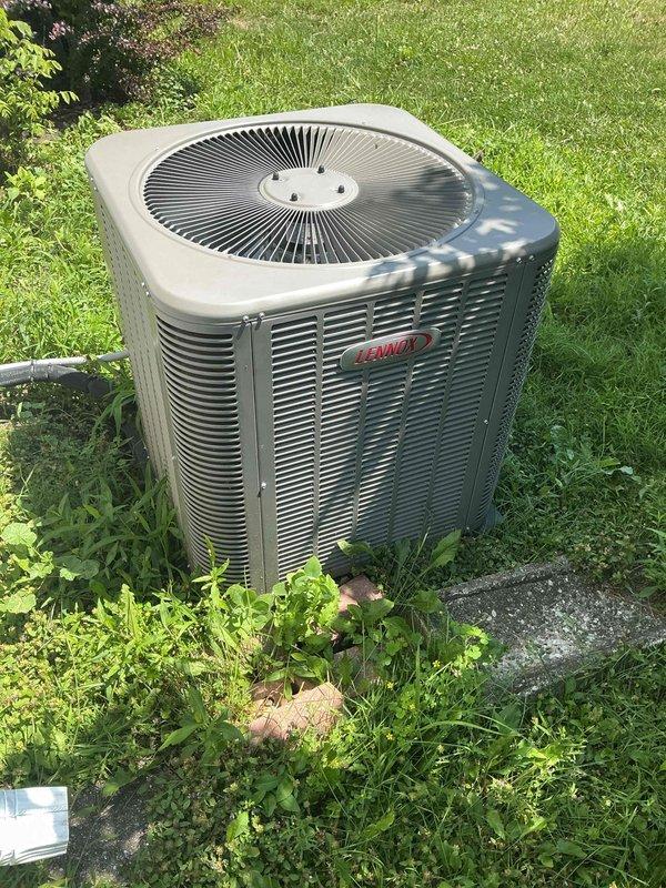 Completed annual HVAC maintenance on Lennox outdoor condensing unit. Inspected condenser coils, fan operation, and electrical connections; noted vegetation growth around unit base and recommended clearance maintenance for optimal airflow. Advised customer on filter upgrade to MERV 16 for improved indoor air quality.