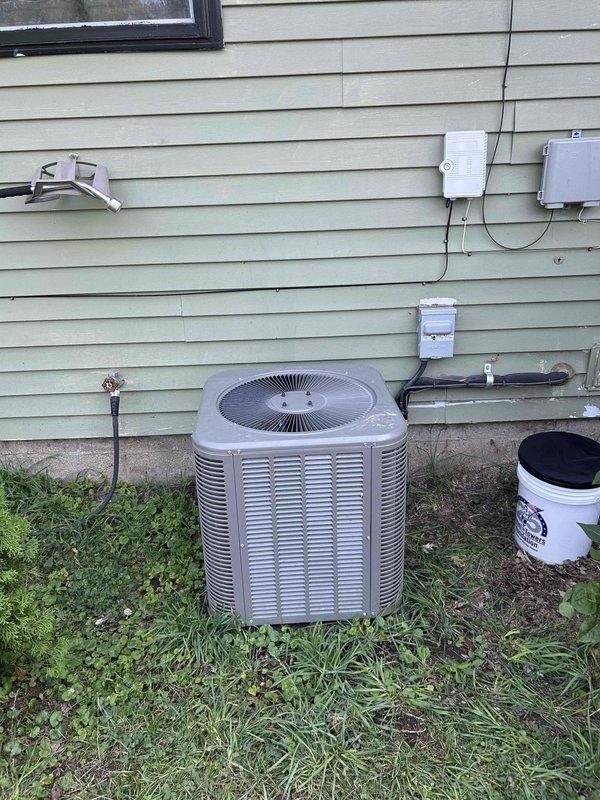 Responded to service call for 2023 Lennox HVAC system located in utility room reporting warm air discharge and abnormal noise. Upon arrival, performed comprehensive diagnostic evaluation of both indoor furnace unit and outdoor condenser. Inspected all electrical connections, refrigerant lines, and condensate drainage system. Verified proper operation of compressor, condenser fan motor, and blower assembly. System tested and returned to normal cooling operation with no further noise detected. Both parts and labor remain under manufacturer warranty coverage.