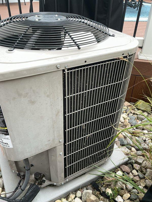 Completed annual cooling maintenance on residential outdoor condensing unit. Performed comprehensive system inspection, cleaned condenser coils, checked refrigerant levels and pressures, verified electrical connections, tested capacitor and contactor operation, and confirmed proper fan motor function. Unit operating within manufacturer specifications upon completion.