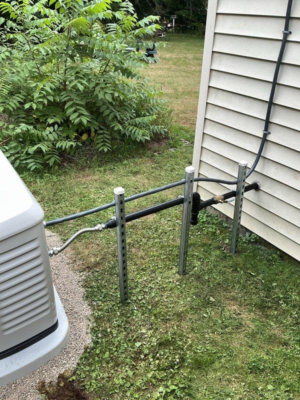 Completed installation of 14kW residential standby generator system with full electrical integration. Installed generator unit on exterior gravel pad with proper structural mounting, ran electrical conduit and wiring from main service panel through basement area to generator location, and established gas line connection for fuel supply. Coordinated utility disconnect and reconnect service, completed all required electrical service inspections, and obtained final approval from municipal inspector. System tested and operational upon completion, with all permit requirements satisfied and financing documentation finalized.