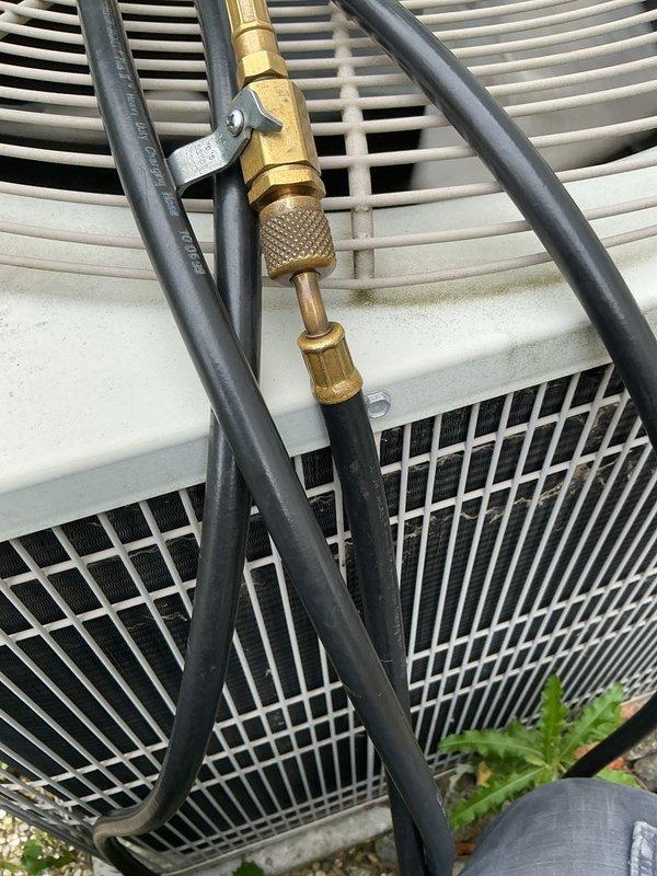 Completed annual cooling maintenance on residential air conditioning system. Performed comprehensive system inspection including pressure and temperature readings using manifold gauge set to verify proper refrigerant charge and system operation. Replaced air filters and evaporative cooling pads as needed. Inspected condenser unit exterior components, refrigerant line connections, and brass service valves for proper operation and secure fittings. Verified all electrical connections, tested system performance parameters, and confirmed unit is operating within manufacturer specifications for the cooling season.