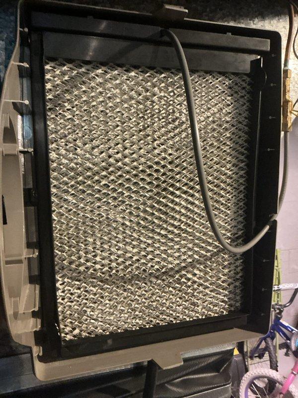 Completed routine air conditioning maintenance on Lennox outdoor condenser unit. Inspected system components, verified proper airflow through louvers and fan assembly, and checked air filter condition. Unit operating within normal parameters with no issues identified during this scheduled preventive maintenance visit.