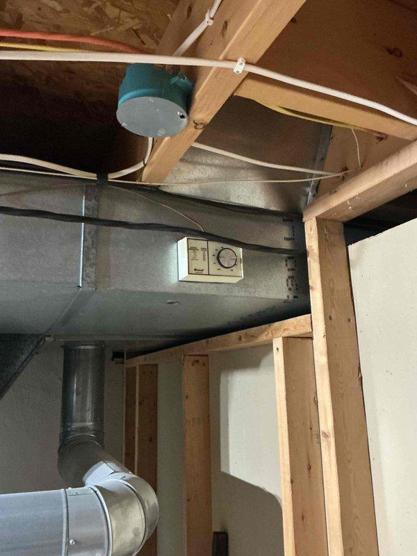 Responded to service call for disconnected humidifier on 3-4 year old furnace system. Upon arrival, accessed furnace cabinet and located humidifier unit that had been disconnected from main HVAC system. Verified furnace heating operation was functioning properly with no performance issues. Reconnected humidifier to furnace ductwork, ensuring proper mounting and secure attachment to supply plenum. Verified all water supply lines were properly connected and functional. Tested humidifier control settings and confirmed proper electrical connections to furnace control board. Inspected surrounding ductwork and confirmed adequate airflow through humidifier bypass. System tested and operational upon completion.