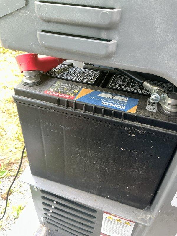 Performed routine electrical maintenance and diagnostic testing on a 20kW Kohler residential standby generator. Conducted comprehensive system evaluation using laptop-based diagnostic equipment to verify operational parameters, battery voltage, and control panel functionality. Inspected battery condition, cable connections, air filter assembly, and internal engine compartments to ensure proper system performance and reliability.
