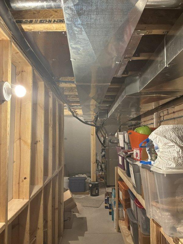 Responded to no cooling complaint on 10-year-old air conditioning system. Customer reported system blowing air but not cooling, with exterior refrigerant line showing ice buildup. Customer had already shut down cooling mode and ran fan-only operation for several hours prior to arrival. Performed system evaluation and provided estimate for full HVAC system replacement based on age of equipment, condition assessment, and repair versus replacement analysis.