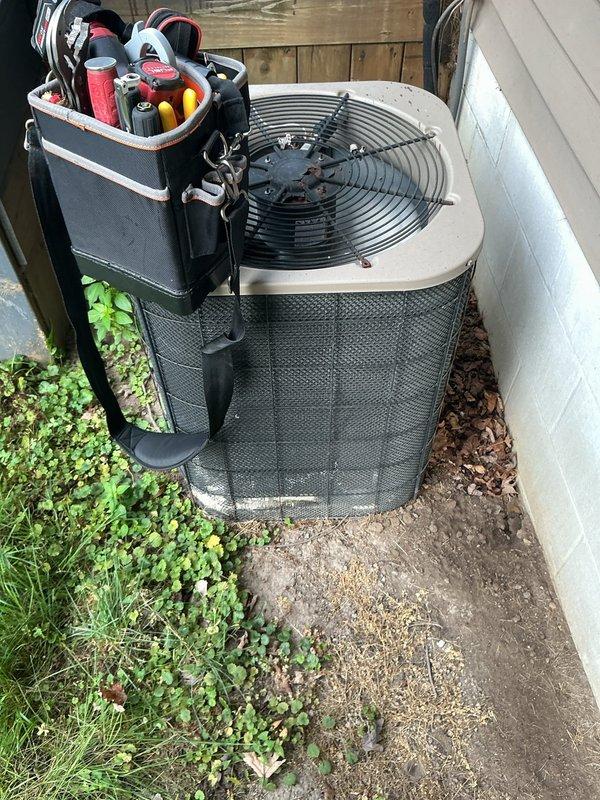 Responded to no cooling complaint with unit blowing room temperature air throughout home. Upon arrival, performed systematic diagnostic evaluation of outdoor condenser unit. Conducted visual inspection of equipment exterior, checked electrical connections, and assessed overall unit condition. Measured system pressures and temperatures to determine root cause of cooling failure. Identified issue preventing proper cooling operation and completed necessary repairs to restore full system functionality. Unit tested and verified operating within manufacturer specifications with proper cooling output restored to home.