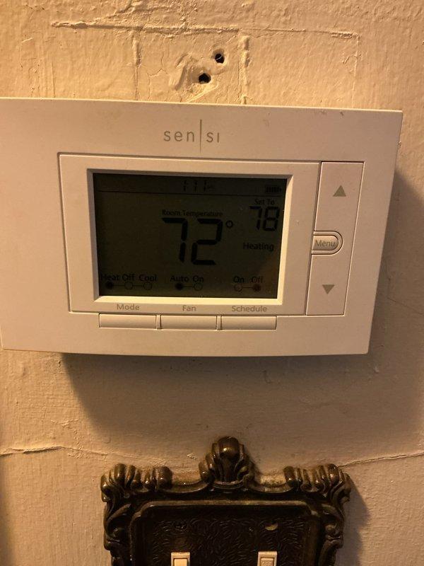 Completed comprehensive Air Handler Maintenance (AHM) on residential HVAC system. Performed thorough inspection of internal components including blower motor assembly, gas valve, control board, and electrical connections. Verified proper thermostat operation and system communication, confirming heating mode functionality and temperature control accuracy at 72°F current with 78°F setpoint. All wiring connections, safety controls, and mechanical components inspected and found operating within normal parameters.