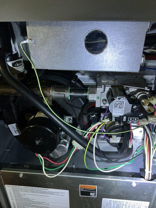 Completed comprehensive Air Handler Maintenance (AHM) on residential HVAC system. Performed thorough inspection of internal components including blower motor assembly, gas valve, control board, and electrical connections. Verified proper thermostat operation and system communication, confirming heating mode functionality and temperature control accuracy at 72°F current with 78°F setpoint. All wiring connections, safety controls, and mechanical components inspected and found operating within normal parameters.