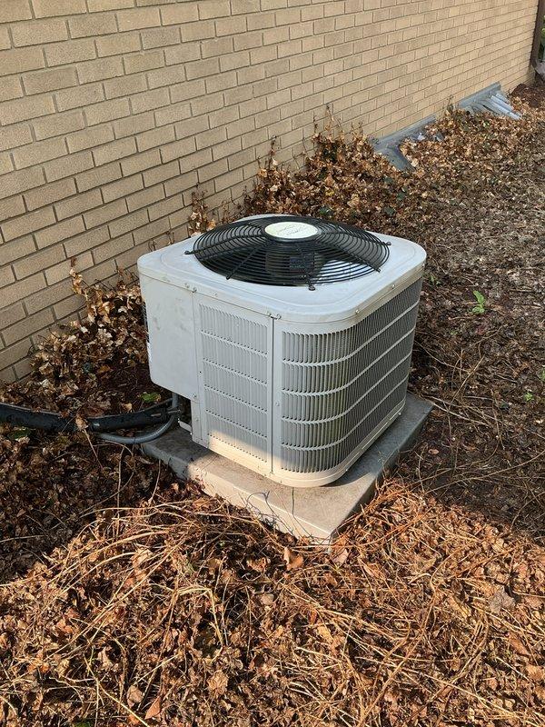 Completed comprehensive annual tune-up on 12-year-old Bryant air conditioning system with 2022 condenser model. Performed full inspection of outdoor condensing unit, verified proper operation of compressor and fan motor, checked refrigerant levels and pressures, cleaned condenser coils, and tested electrical connections. System found to be operating within normal parameters with no deficiencies noted.