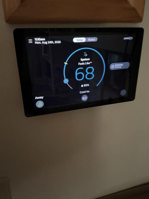Completed comprehensive tune-up and maintenance inspection on 10-year-old residential air conditioning system. Performed multi-point system evaluation including thermostat functionality verification, air filter inspection and assessment, ductwork examination, and overall system performance testing. System found to be operating within normal parameters with thermostat displaying proper temperature readings and cooling cycle functioning correctly; filter showed typical dust accumulation for routine maintenance interval and was inspected for airflow efficiency.