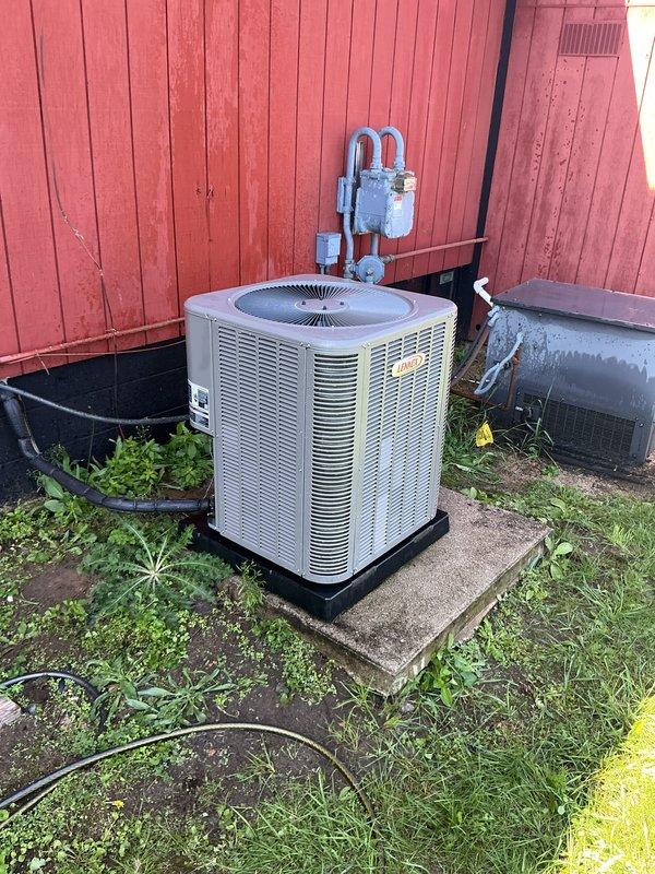 Completed scheduled Air Care Maintenance on residential air conditioning system. Performed comprehensive inspection of outdoor condenser unit, replaced air filter, and verified proper operation of all components including refrigerant lines, electrical connections, and disconnect box. Unit operating within normal parameters upon completion.