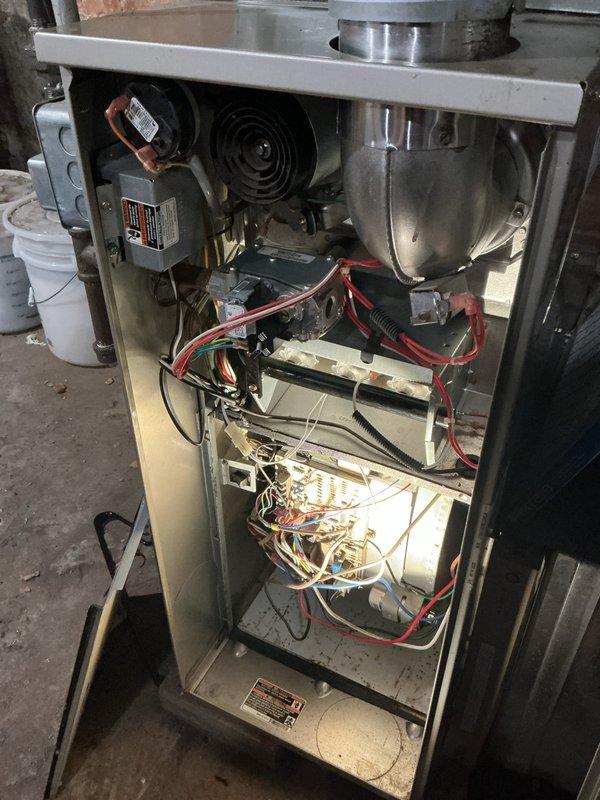 Completed comprehensive furnace tune-up and city certification inspection on a 12-year-old residential heating unit. Performed full system evaluation including blower motor assembly, heat exchanger, burner components, electrical connections, and control board functionality. All components found to be operating within normal parameters with no deficiencies noted. Completed required city certification documentation for homeowner compliance.