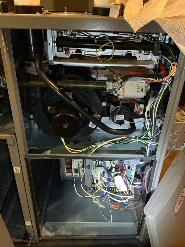 Completed comprehensive seasonal maintenance and tune-up on residential air conditioning system. Performed thorough inspection of all internal components including blower motor assembly, electrical connections, control board, and condensate drainage system. Verified thermostat operation and system functionality; unit operating within normal parameters with no deficiencies noted.