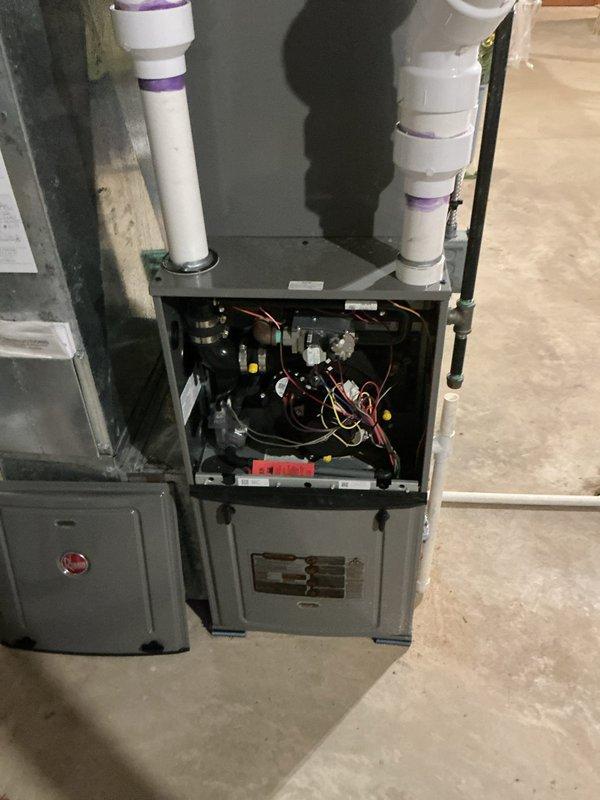 Completed comprehensive AC tune-up on Rheem air conditioning system per customer request. Performed full system inspection including electrical connections, refrigerant levels, condensate drain operation, and airflow verification. All components found operating within normal parameters with no deficiencies noted; system left in proper working condition.