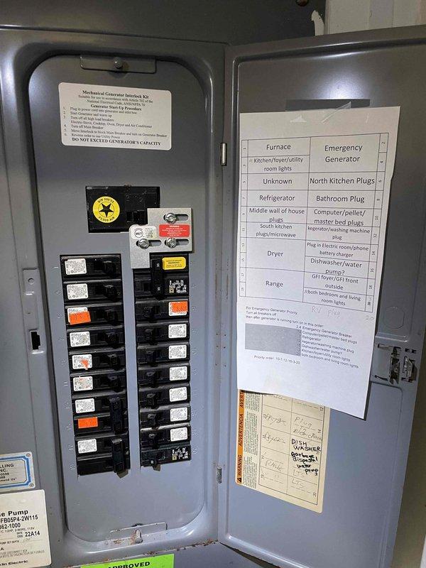 Completed comprehensive estimate for mini split installation, whole home generator system for manufactured home (new installation), and hot water tank replacement. Assessed existing electrical panel infrastructure with mechanical generator interlock kit already installed, evaluated ceiling-mounted ventilation system compatibility for mini split indoor unit placement, and confirmed electrical capacity for proposed equipment additions.